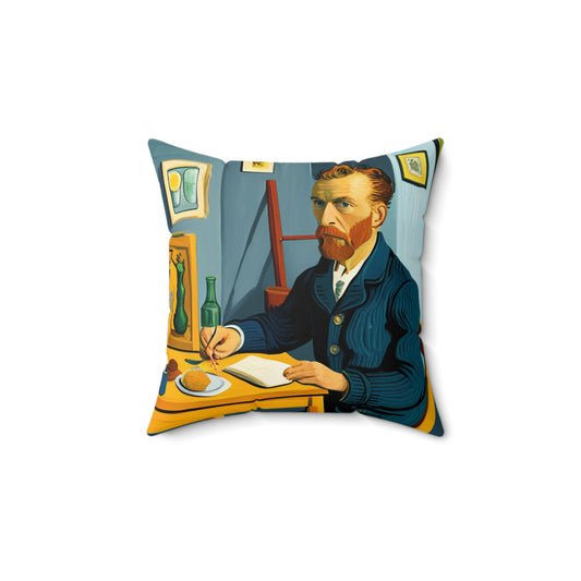 Van Gogh-Spun Polyester Square Pillow