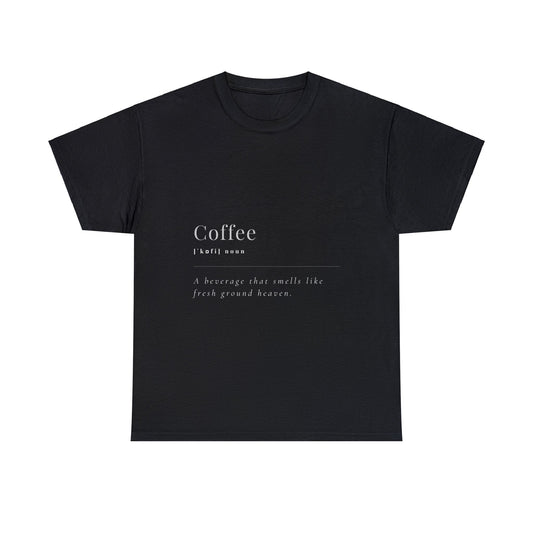 Definición de la palabra--Café--Camiseta de algodón pesado 