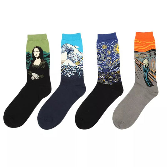 Retro Artistic Oil Paintings Series Socks