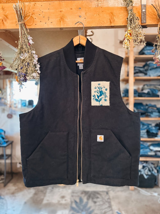 Patchwork Cyanotype Carhartt Vest | XL