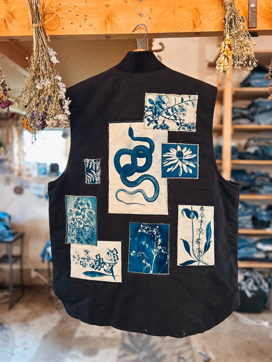 Patchwork Cyanotype Carhartt Vest | XL