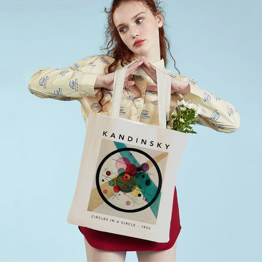 Kandinsky Watercolor Abstract Tote Handbag