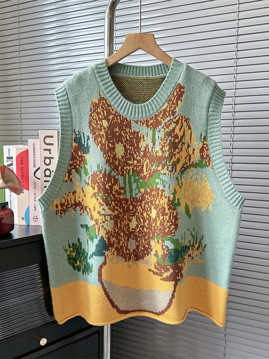 Van Gogh Oil Painting Sweater Vest