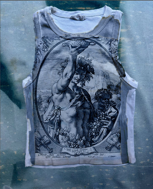 Bacchus with a Drinking Bowl, Hendrick Goltzius, 1593 - 1597--  Cy, Tank Top Edition 004