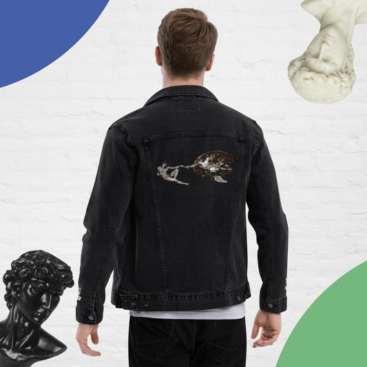 THE CREATION OF ADAM-- Embroided Unisex denim jacket